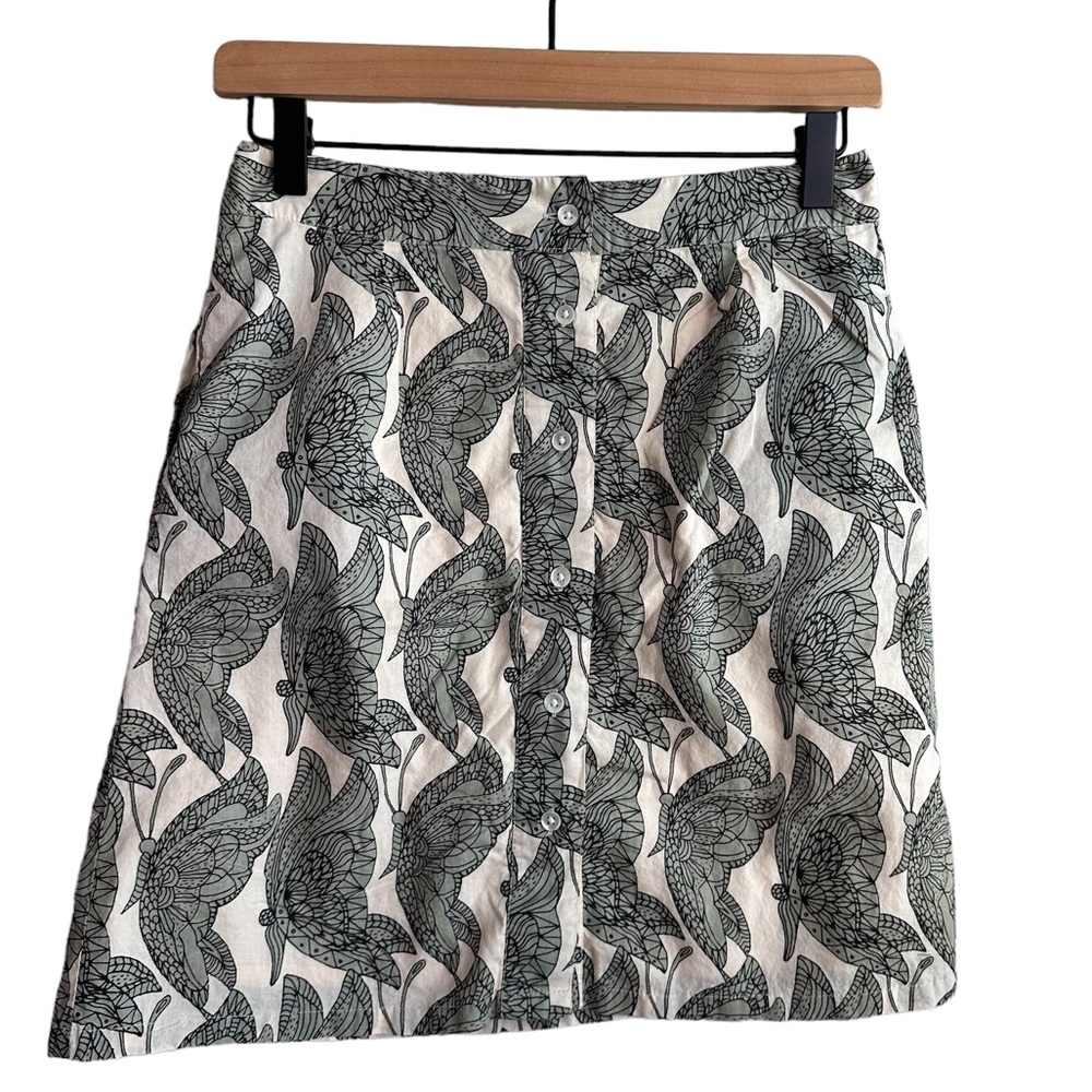 Lags Green & Cream A-line skirt Small